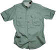 Short Sleeve Sage Poplin Fishing Shirt Size Medium