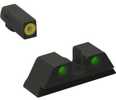 Meprolight USA Hyper-Bright Self-Illuminated Sights Fixed Tritium Yellow Front, Green Rear Black Frame For Kim