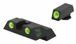 Meprolight USA Hyper-Bright Day/Night Tritium Sights FN Fixed Green Black Frame