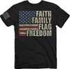 Buck Wear T-shirt "faith Family Flag Freedom" Black Xxl