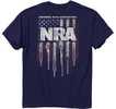 Buck Wear T-shirt Nra "gun Stripes" Navy Medium