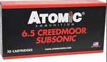 6.5 Creedmoor 20 Rounds Ammunition Atomic 129 Grain Hollow Point