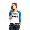 Nine Line Apparel Womens Baseball Tee America/beautiful Large Blue