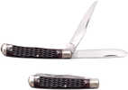 Cold Steel CSFLTRPRJ Trapper 3" Folding Clip/Spey Plain 8Cr13MoV SS Blade/Brown Jigged W/Polished Bolsters Bone Handle