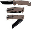 Cold Steel CSFLC3T10AFDE Verdict 3" Folding Tanto Plain Black Matte AUS-10A SS Blade/Brown G10 Handle Includes Belt Clip