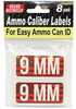 MTM Ammo Caliber Labels 9mm - 8/ct