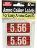 MTM Ammo Caliber Labels 5.56 - 8/ct