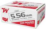 Winchester USA Lake City 5.56mm 55 Grain FMJ - 500 Rounds for High-Volume Training