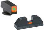 Green Tritium Outline Orange Square (non Trit) Rear For Glock Gen 1-4