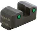 Ameriglo Green Tritium 2-dot Black Outlines .300in H Sq Notch Serrated Sight Hellcat Osp