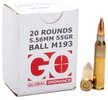 Link to Global Ordnance M193 5.56 NATO 55 Grain Brass Case Full Metal Jacket 20 Round Box GO850003223346