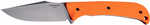 Hogue 35860 Extrak 3.30" Fixed Clip Point Plain Stone Tumbled CPM M4 Tool Steel Blade, Blaze Orange Textured G10 Scales 