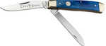 Boker 110828 Trapper 2.0 Clip Point/Spey Plain D2 Steel Blade Blue Jigged Bone Handle