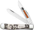 Case 81222 Trapper Sportsman Folding Clip Point/Spey Plain Mirror Polished Tru-Sharp SS Blade/Elk Embellished Natural Bo