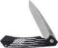 Case 10857 Kinzua Folding Spear Point Plain Stonewashed S35VN SS Blade, Black Anodized W/US Flag Aluminum Handle