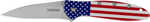 Kershaw 1660USA Leek USA EDC 3" Folding Drop Point Plain Bead Blasted 14C28N Steel Blade, Red/White/Blue Flag Aluminum H