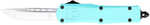 CobraTec Knives STBFS3DNS FS-3 Small 2.75" OTF Drop Point Plain D2 Steel Blade, 4.25" Mint Blue Aluminum Alloy Handle