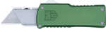 CobraTec Knives CTOTFUTODG Utility OTF Plain Aluminum Blade, 3.38" OD Green Aluminum Handle