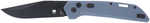 CobraTec Knives CTNAJSLGRY Naja 3.50" Folding Plain Black Powder Coated D2 Steel Blade, 4.75" Slate Gray G10 Scales Hand