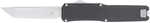 CobraTec Knives CTLGDBLKTNS Legend EDC 3.13" OTF Plain Stonewashed Vg-10 SS Blade, 4.75" Black Textured Aluminum Handle