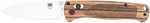 CobraTec Knives CTZWDBLDNS Bar Lock 3" Folding Plain Satin D2 Steel Blade, 4.25" Zebrawood Handle