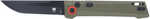 CobraTec Knives CTIFRODG Inferno 3.50" OTF Tanto Plain Black TiCN D2 Steel Blade, 4.75" OD Green Textured Handle