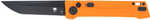 CobraTec Knives CTIFRORG Inferno 3.50" OTF Tanto Plain Black TiCN D2 Steel Blade, 4.75" Blaze Orange Textured Handle
