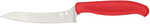 Spyderco K14PRD Z-Cut Pointed 4.40" Fixed Plain Stonewashed CTS BD1N SS Blade, Red Textured Polypropylene Handle