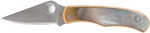 Spyderco C133AP Bug 1.25" Folding Plain Stonewashed 12C27 Sandvik Blade, Abalone/Nickel Handle