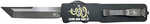 Templar Knife Excalibur Come And Take It Slim 3.25" OTF Tanto Part Serrated D2 Steel Blade, 5" Black "Come And Take It" 