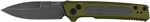 Kershaw 7205 Launch 22 Automatic 3.45" Folding Spear Point Plain CPM MagnaCut Steel Blade, OD Green Anodized W/Black Mic