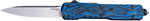 Hogue 34873 Counterstrike 3.35" OTF Drop Point Plain Stone Tumbled CPM 20V SS Blade, G-Mascus Blue Aluminum/G10 Handle