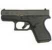 Glock 43 Sub-Compact Pistol 9mm 3.41" Barrel 6 Round Black Steel Slide Polymer w/Aggressive Texture Grip Fixed Sights