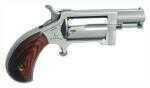 North American Arms Mini Revolver Sidewinder 22WMR 1" Barrel Stainless Steel Wood Grip 5 Round Fixed Sights