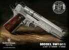 Smith & Wesson SW1911 45 ACP Stainless Steel Wood Engraved Grip White Dot Sights 5"Barrel Semi Automatic Pistol 10270