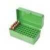 MTM Ammunition Box 50 Round Flip-Top 223 270 WSSM 460 500 S&W Green RSLD-50-10