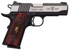 Browning 1911-380 ACP Black Label Medallion Pro Compact 3.625" Steel Matte Barrel 8-Round Magazine Semi Automatic Pistol