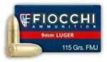 Fiocchi Ammunition Centerfire Pistol 9MM 115 Grain Full Metal Jacket 50 Round Box 9AP
