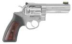 Revolver Ruger Gp100 357 Magnum Stainless Steel 4.2" Barrel Rubber Grip With Wood Insert