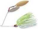 Booyah Double Willow Spinbait 1/2 oz White/Chartreuse, Model: BYBW12-616