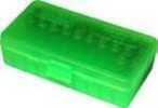 Ammo Box 50 Round Flip-Top 40, 10mm, 45 ACP in Clear Green