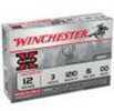 12 Gauge 5 Rounds Ammunition Winchester 3" 15 Pellets Lead #00 Buck