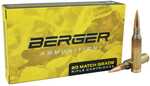 Berger Bullets Centerfire Rifle Ammunition 6mm Creedmoor 105 Grain Hybrid Target Match Grade 20 Rounds