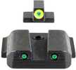 Ameriglo Trooper Tritium Handgun Sight Set For S&W M&P Shield (Excludes EZ) Green Rear Green With LumiGreen Front