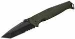 Schrade 1159324 Melee 3.50" Folding Tanto Part Serrated Dark Stonewash D2 Steel Blade 4.50" OD Green G10/SS Handle