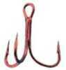 Eagle Claw Fishing Tackle Treble Hook Red Round 3X Md#: L934RDG-2