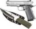 Magnum Research Desert Eagle 1911 Commander Pistol 45 ACP 4.3" Barrel Fixed Sight Stainless Steel Wood Grips With Knife