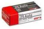 25 ACP 50 Rounds Ammunition Aguila 50 Grain Full Metal Jacket