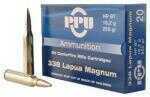 338 Lapua Magnum 10 Rounds Ammunition Prvi Partizan 250 Grain Jacketed Hollow Point