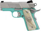 Iver Johnson Arms 1911 Thrasher Officer 70 Series 9mm Luger 3.125" Barrel 8 Round Tiffany Blue Cerakote Steel Frame With Synthetic Pearl Grip